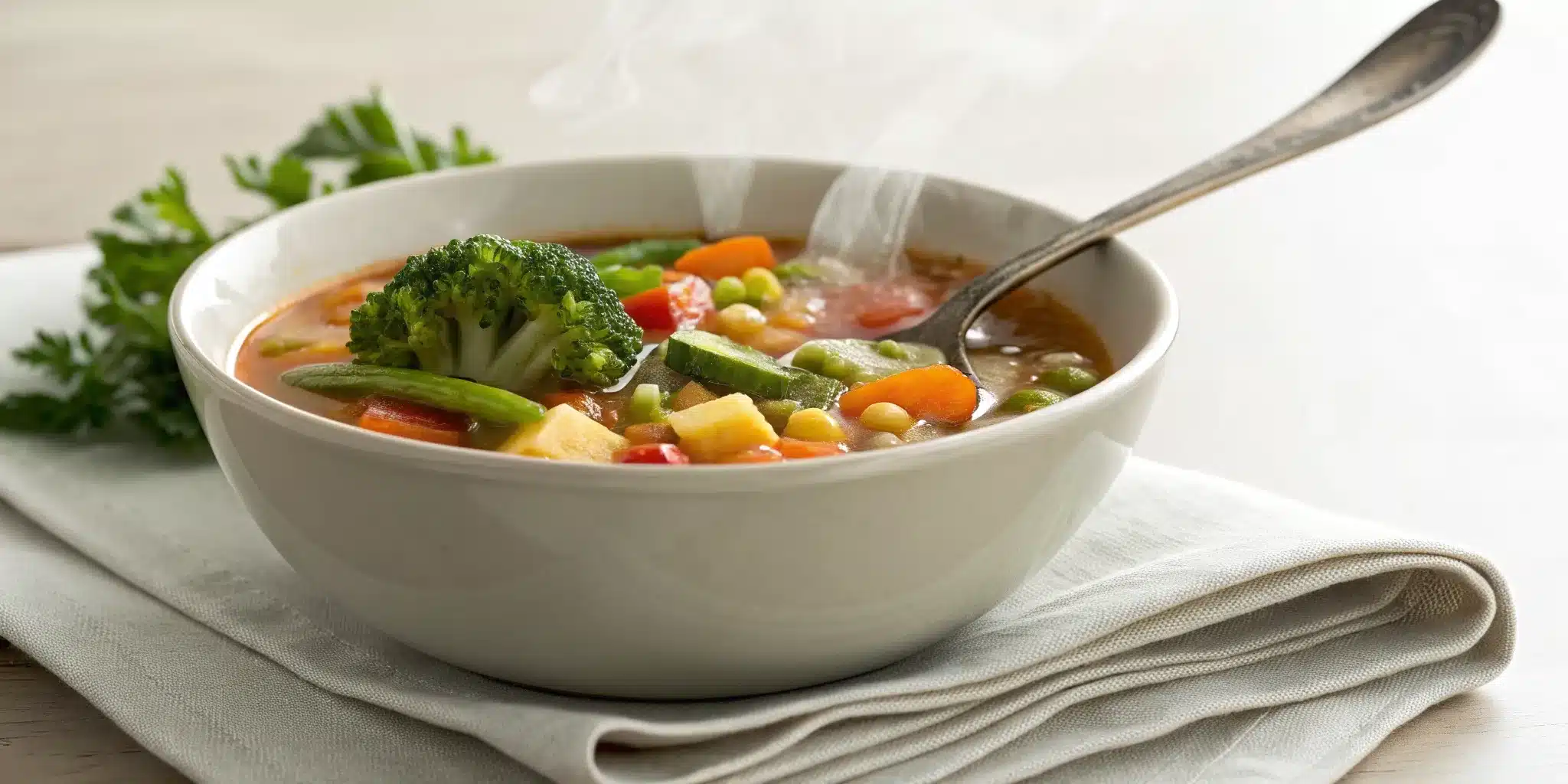 A comforting bowl of kid-friendly vegetable soup to promote healing and hydration.